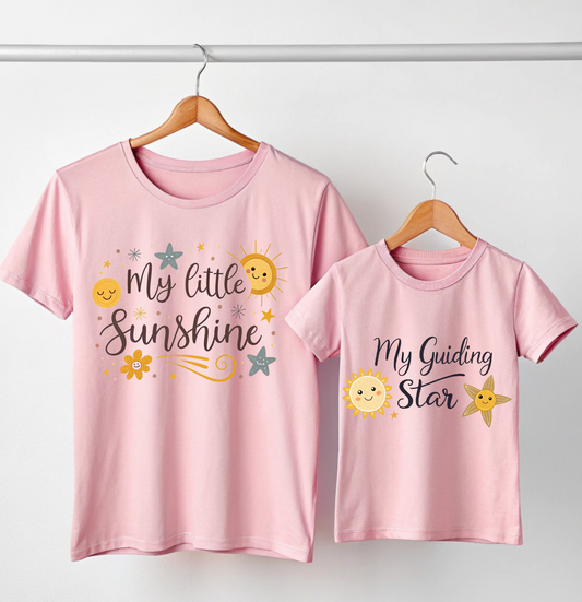 My Little Sunshine | My Guiding Star | Mother & Daughter Matching T Shirts