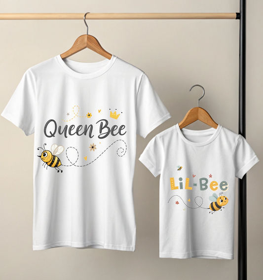 Queen Bee | Lil Bee | Mother & Daughter Matching T Shirts