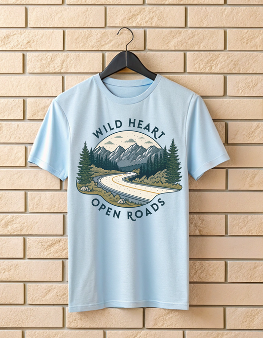Wild Heart Open Roads | Unisex Nature & Travel Lover T Shirt