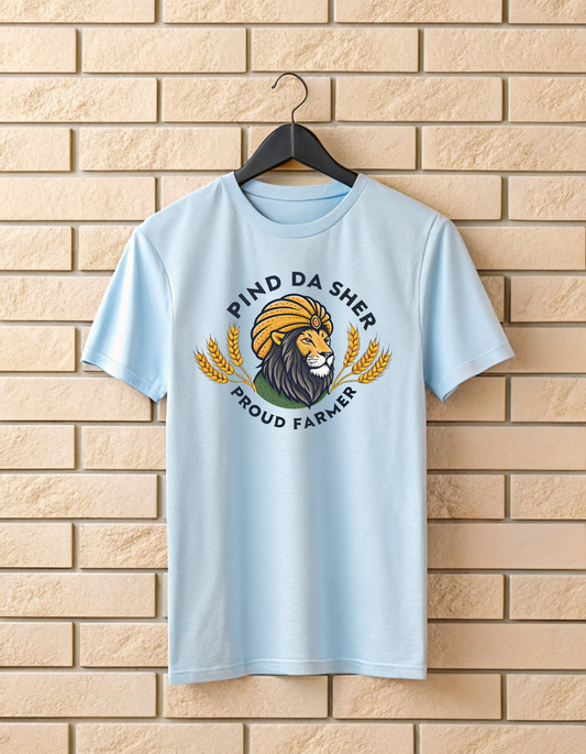 Pind Da Sher Proud Farmer | Unisex Farmers T Shirt