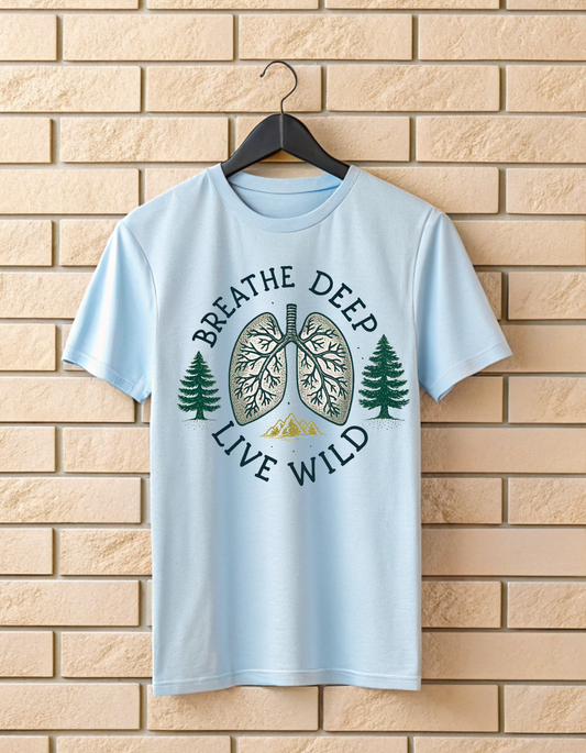 Breathe Deep Live Wild | Unisex Nature & Travel T Shirt