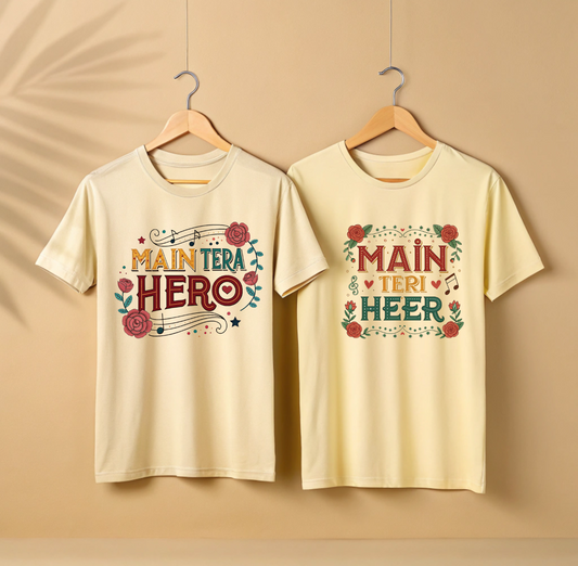 Main Tera Hero | Main Teri Heer | Couples Matching T Shirts