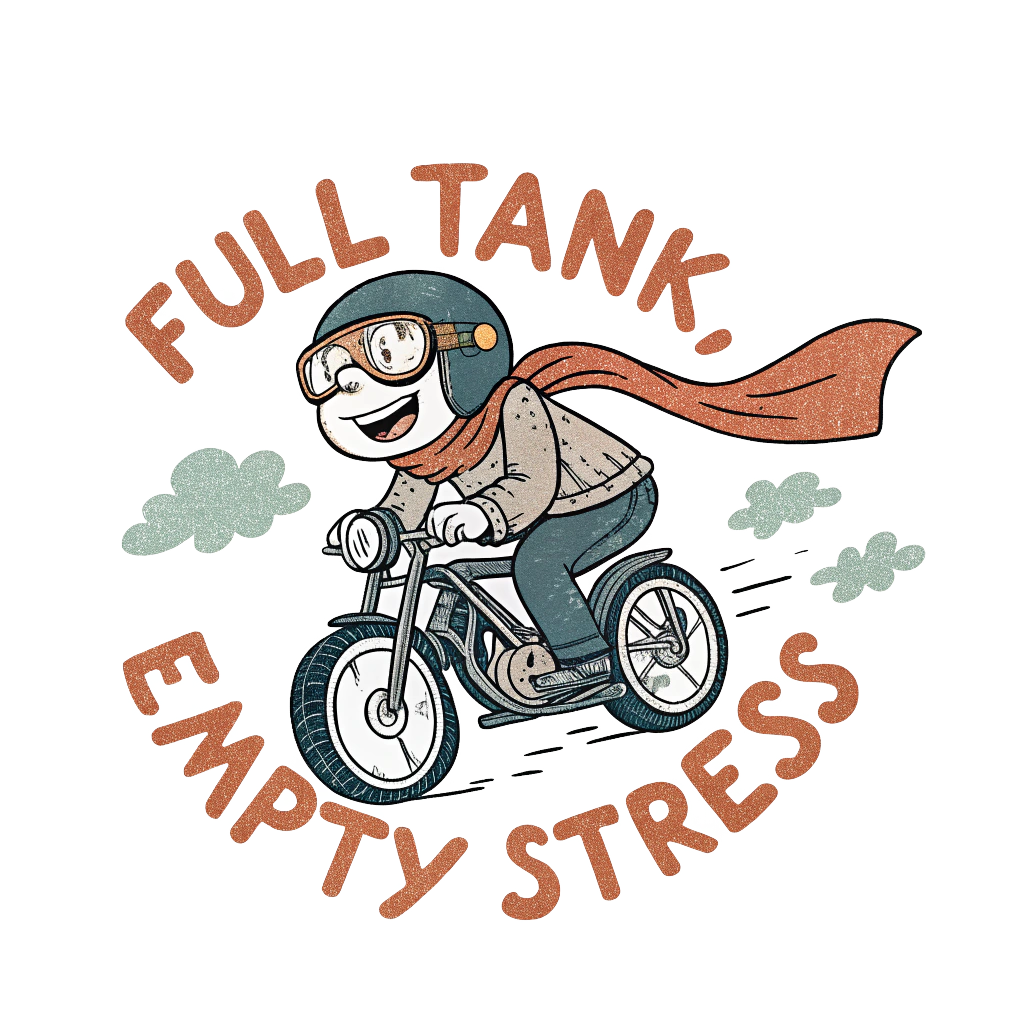 Full Tank Empty Stress | Unisex Bike Rider T Shirt