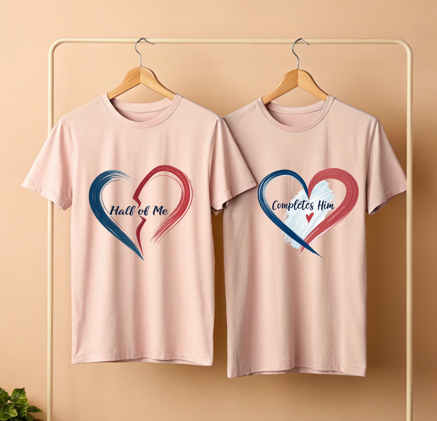 Half of me | Completes Him | Unisex Couples Matching Tees