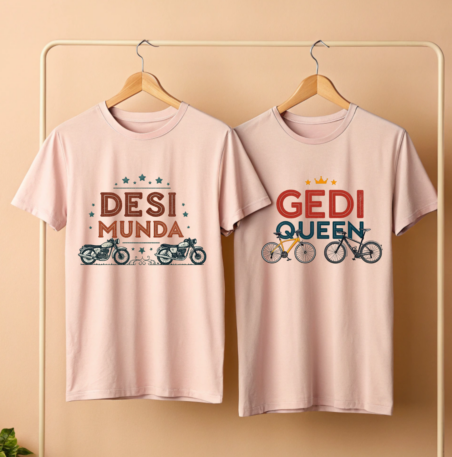 Desi Munda | Gedi Queen | Couples Matching Tees