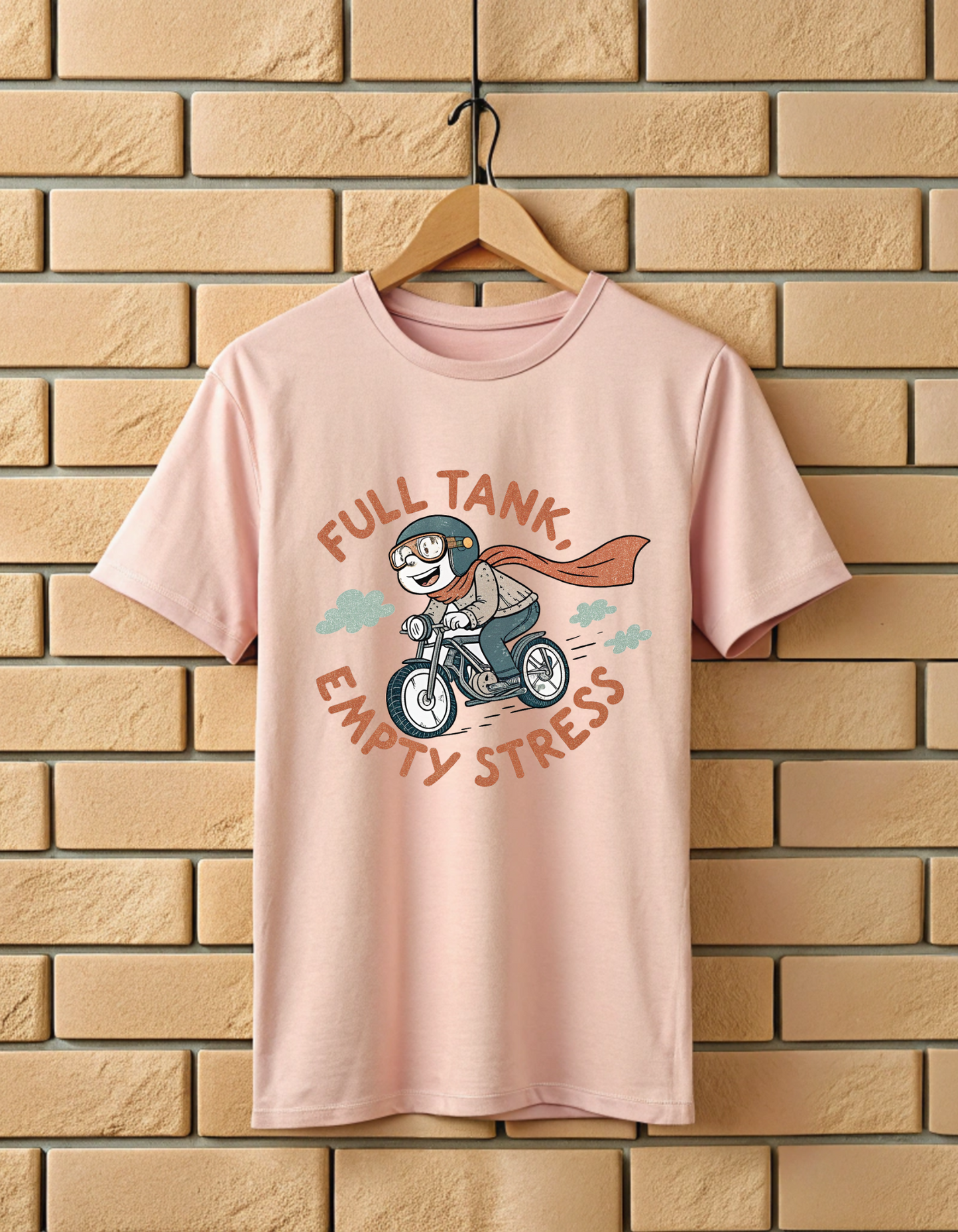 Full Tank Empty Stress | Unisex Bike Rider T Shirt