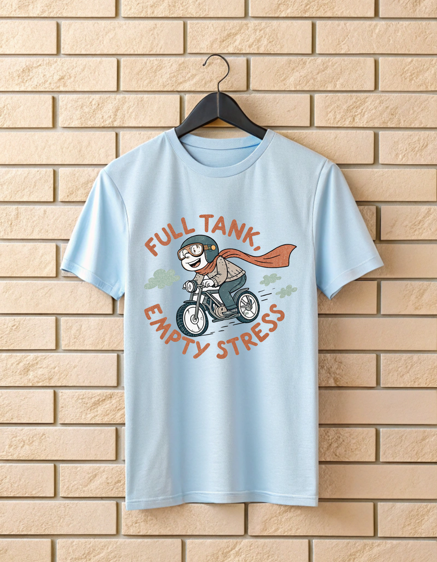 Full Tank Empty Stress | Unisex Bike Rider T Shirt