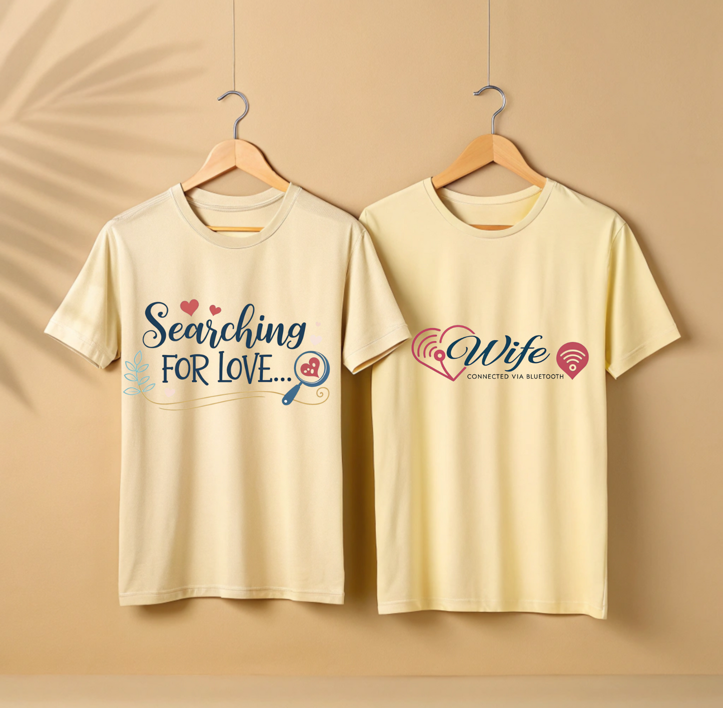 Searching for Love | Wife Connected Via Bluetooth | Couples Matching T Shirts