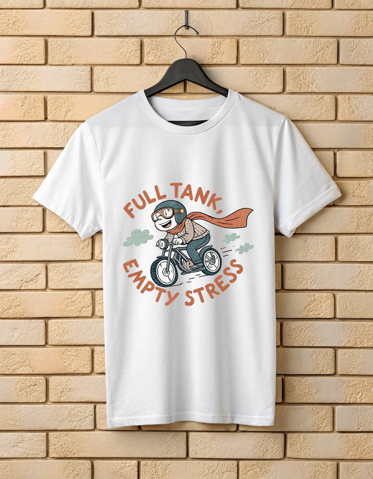 Full Tank Empty Stress | Unisex Bike Rider T Shirt