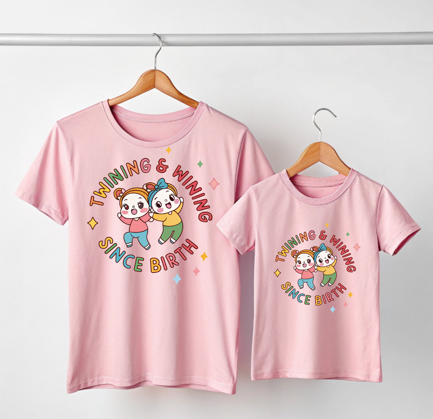 Twinning & Winning Since Birth | Mother & Daughter Matching T Shirts