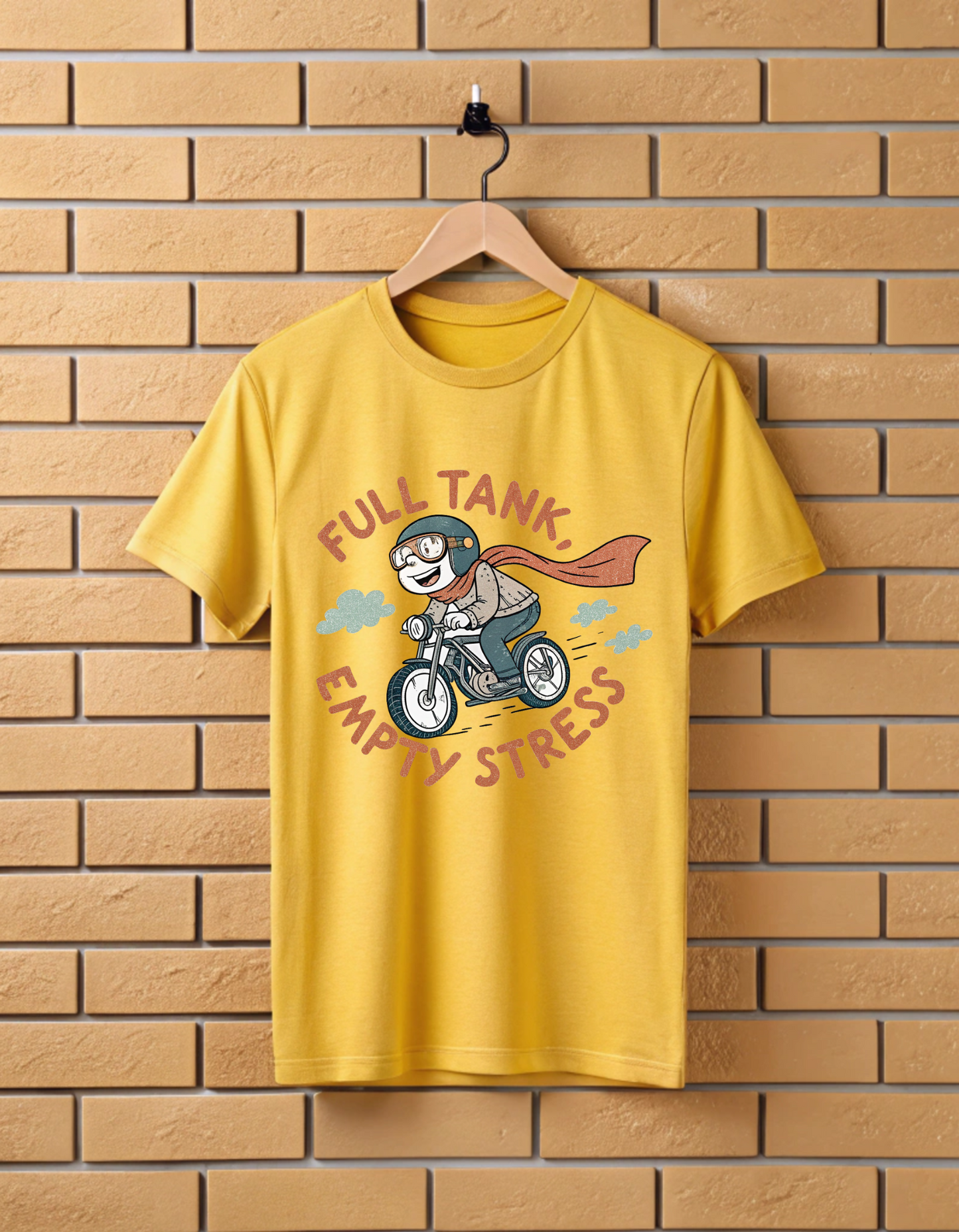 Full Tank Empty Stress | Unisex Bike Rider T Shirt
